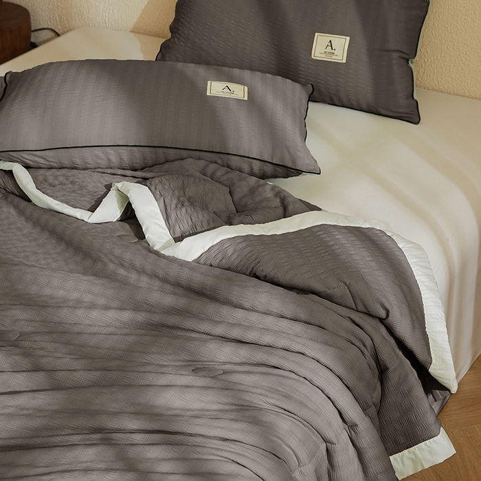 91家纺网 家纺一手货源 找家纺 欢乐季 2026新款A类提花泡泡棉超声波大豆夏被夏凉被空调被 高级灰