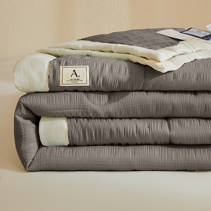 91家纺网 家纺一手货源 找家纺 欢乐季 2026新款A类提花泡泡棉超声波大豆夏被夏凉被空调被 高级灰