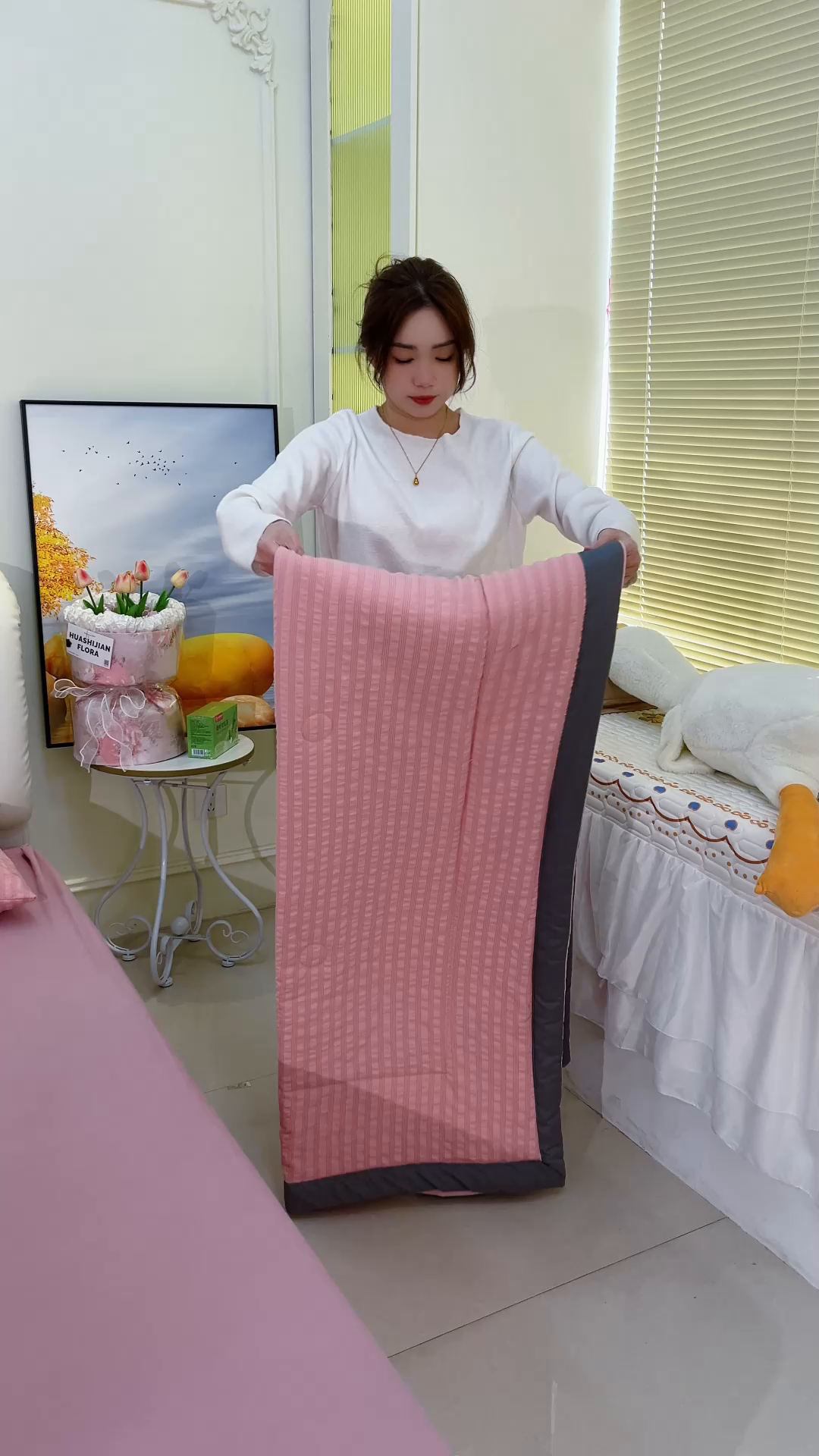 91家纺网 家纺一手货源 找家纺 欢乐季 2026新款A类提花泡泡棉超声波大豆夏被夏凉被空调被 高级灰