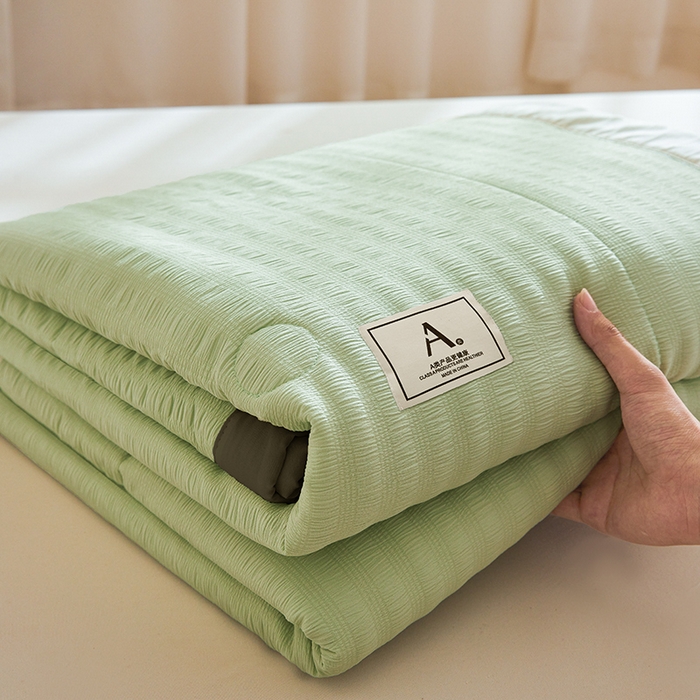 91家纺网 家纺一手货源 找家纺 欢乐季 2026新款A类提花泡泡棉超声波大豆夏被夏凉被空调被 抹茶绿