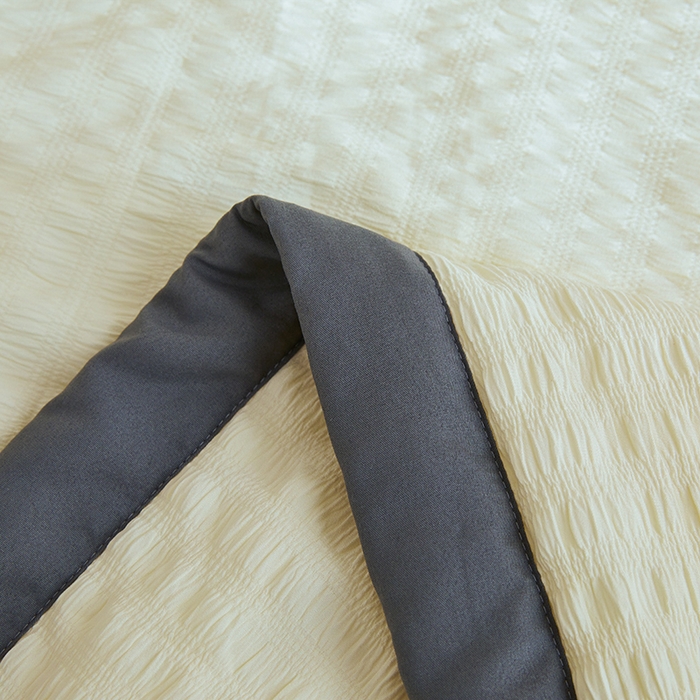 91家纺网 家纺一手货源 找家纺 欢乐季 2026新款A类提花泡泡棉超声波大豆夏被夏凉被空调被 奶油白