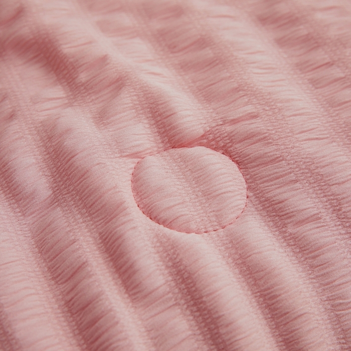 91家纺网 家纺一手货源 找家纺 欢乐季 2026新款A类提花泡泡棉超声波大豆夏被夏凉被空调被 樱花粉