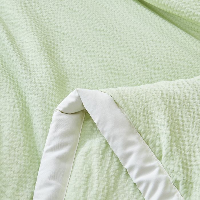 91家纺网 家纺一手货源 找家纺 欢乐季 2026新款A类提花皱皱纱超声波大豆夏被夏凉被空调被 薄荷绿