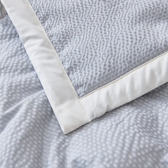 91家纺网 家纺一手货源 找家纺 欢乐季 2026新款A类提花皱皱纱超声波大豆夏被夏凉被空调被 高级灰