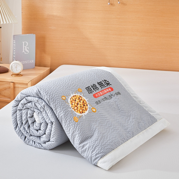 91家纺网 家纺一手货源 找家纺 欢乐季 2026新款A类提花皱皱纱超声波大豆夏被夏凉被空调被 高级灰