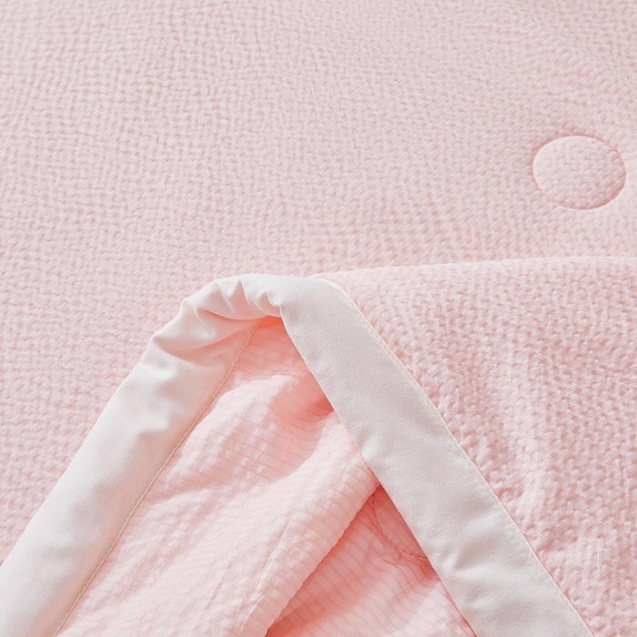 91家纺网 家纺一手货源 找家纺 欢乐季 2026新款A类提花皱皱纱超声波大豆夏被夏凉被空调被 蜜桃粉