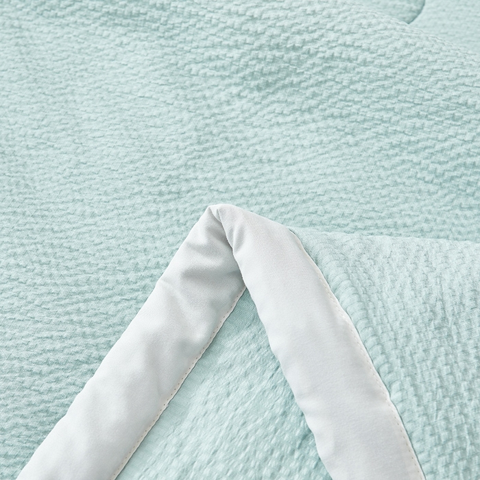 91家纺网 家纺一手货源 找家纺 欢乐季 2026新款A类提花皱皱纱超声波大豆夏被夏凉被空调被 雾霾蓝