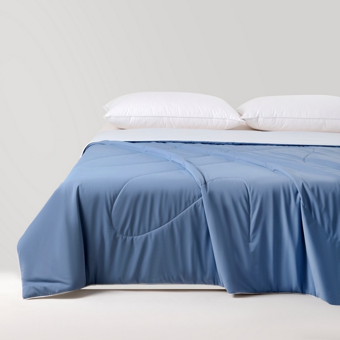 91家纺网 家纺一手货源 找家纺 法芙娜家纺 2026新款双面170克锦氨A类安芯凉感抗菌被被子被芯 藏青