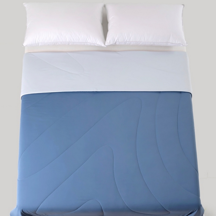 91家纺网 家纺一手货源 找家纺 法芙娜家纺 2026新款双面170克锦氨A类安芯凉感抗菌被被子被芯 藏青