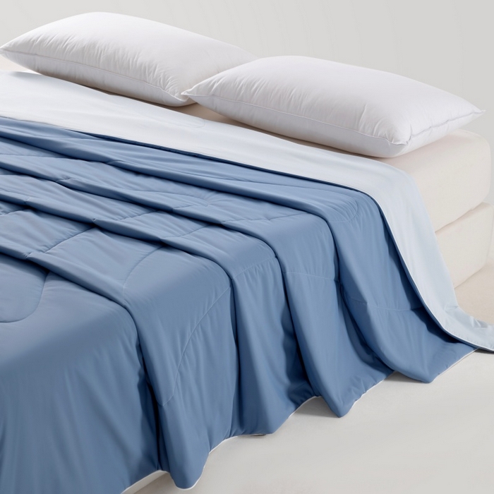 91家纺网 家纺一手货源 找家纺 法芙娜家纺 2026新款双面170克锦氨A类安芯凉感抗菌被被子被芯 藏青