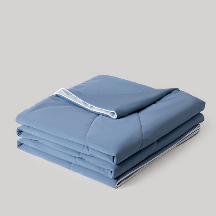 91家纺网 家纺一手货源 找家纺 法芙娜家纺 2026新款双面170克锦氨A类安芯凉感抗菌被被子被芯 藏青