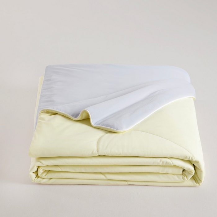 91家纺网 家纺一手货源 找家纺 法芙娜家纺 2026新款双面170克锦氨A类安芯凉感抗菌被被子被芯 柠檬黄