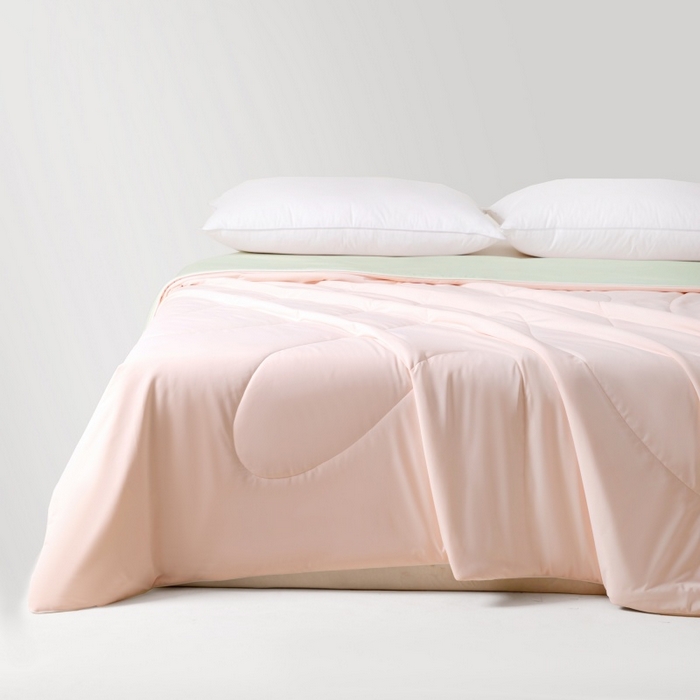 91家纺网 家纺一手货源 找家纺 法芙娜家纺 2026新款双面170克锦氨A类安芯凉感抗菌被被子被芯 藕粉