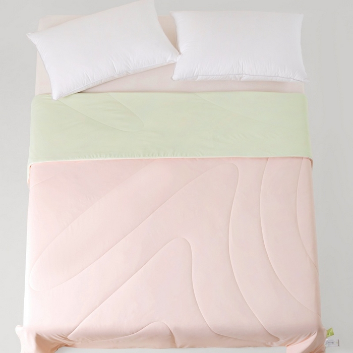 91家纺网 家纺一手货源 找家纺 法芙娜家纺 2026新款双面170克锦氨A类安芯凉感抗菌被被子被芯 藕粉