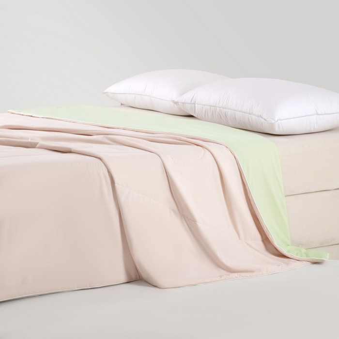 91家纺网 家纺一手货源 找家纺 法芙娜家纺 2026新款双面170克锦氨A类安芯凉感抗菌被被子被芯 藕粉