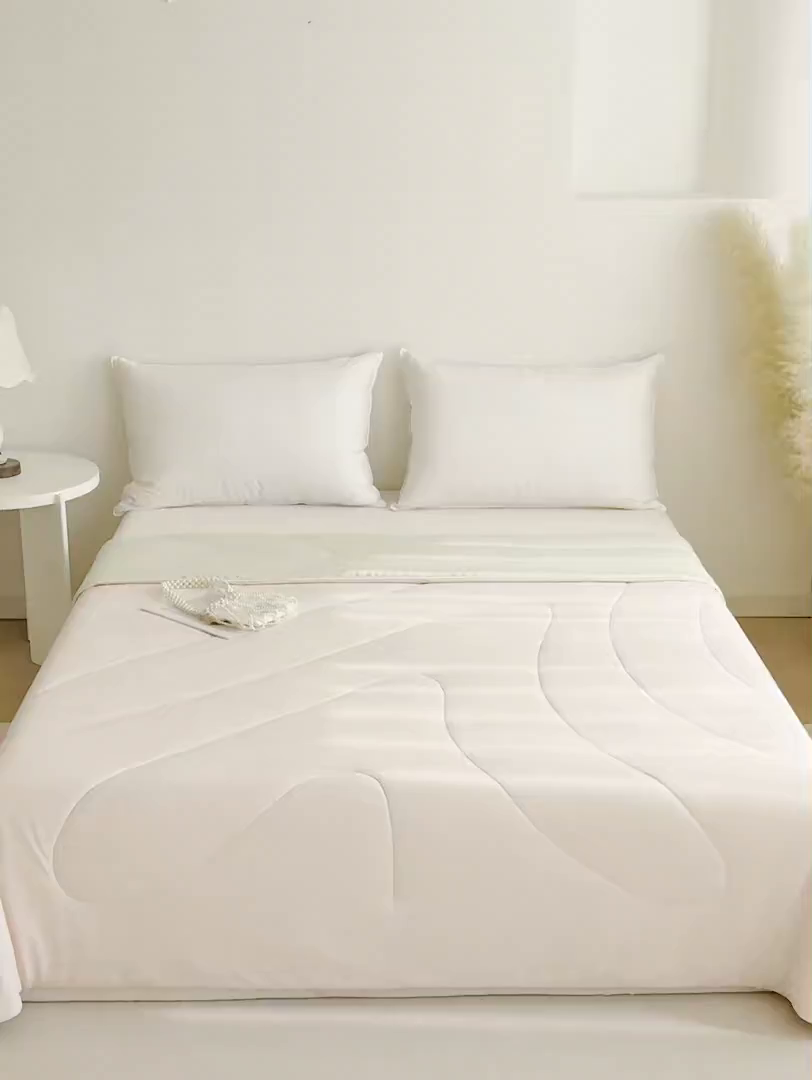 91家纺网 家纺一手货源 找家纺 法芙娜家纺 2026新款双面170克锦氨A类安芯凉感抗菌被被子被芯 藕粉