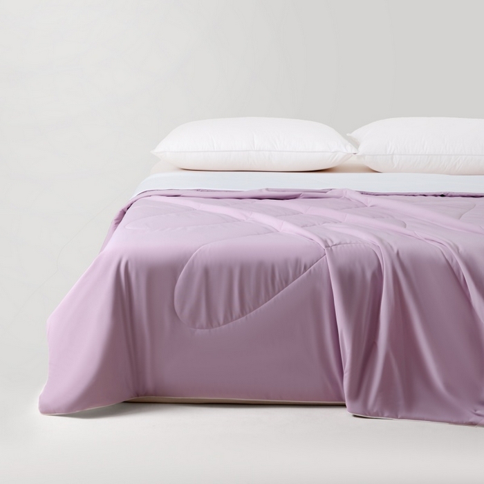 91家纺网 家纺一手货源 找家纺 法芙娜家纺 2026新款双面170克锦氨A类安芯凉感抗菌被被子被芯 水晶紫