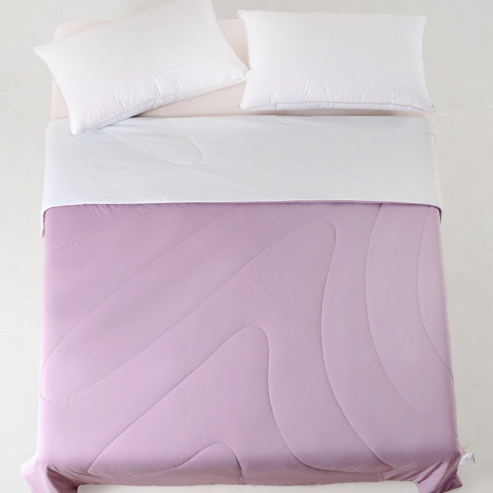 91家纺网 家纺一手货源 找家纺 法芙娜家纺 2026新款双面170克锦氨A类安芯凉感抗菌被被子被芯 水晶紫