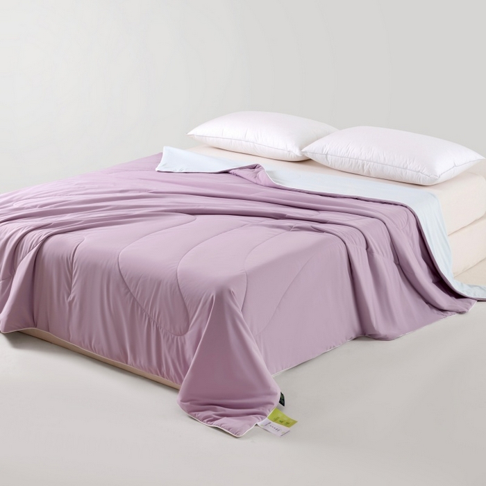 91家纺网 家纺一手货源 找家纺 法芙娜家纺 2026新款双面170克锦氨A类安芯凉感抗菌被被子被芯 水晶紫