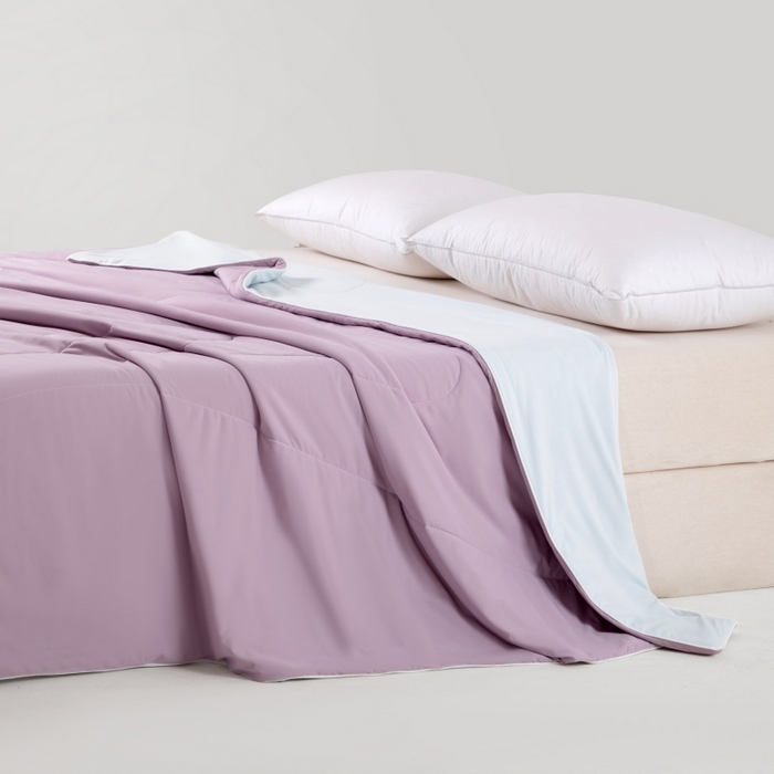 91家纺网 家纺一手货源 找家纺 法芙娜家纺 2026新款双面170克锦氨A类安芯凉感抗菌被被子被芯 水晶紫