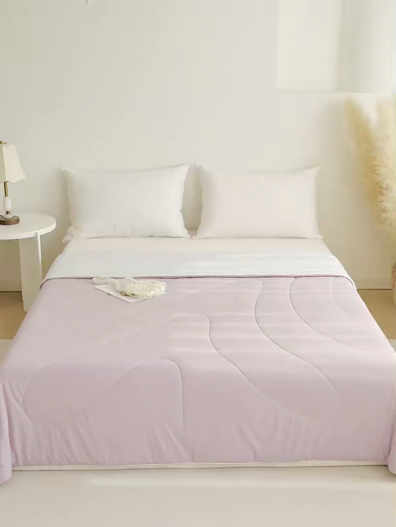91家纺网 家纺一手货源 找家纺 法芙娜家纺 2026新款双面170克锦氨A类安芯凉感抗菌被被子被芯 水晶紫