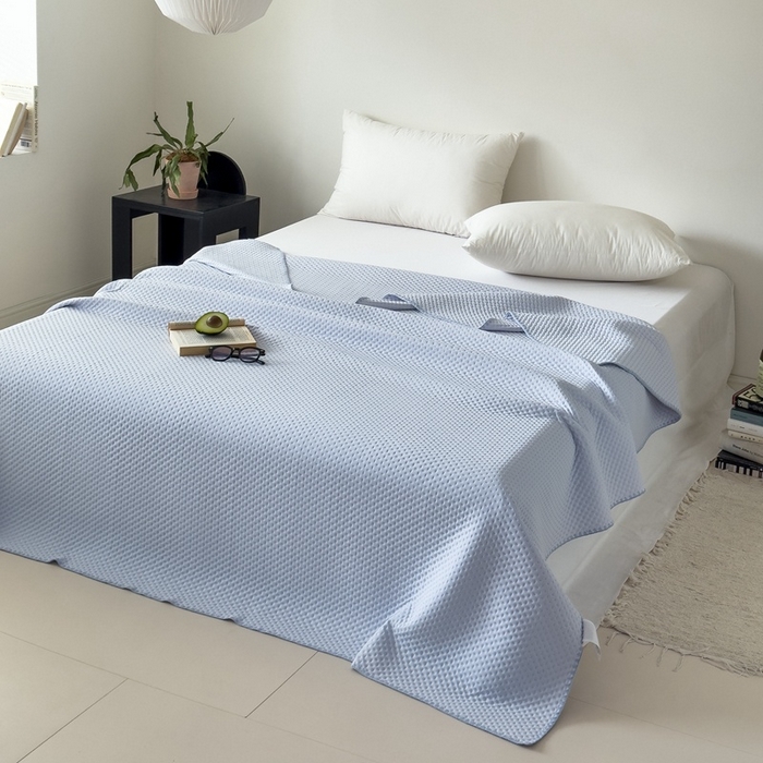 91家纺网 家纺一手货源 找家纺 法芙娜家纺 2026新款双面160克锦纶凉感小冰皮毯 浅灰