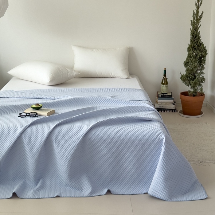 91家纺网 家纺一手货源 找家纺 法芙娜家纺 2026新款双面160克锦纶凉感小冰皮毯 浅灰