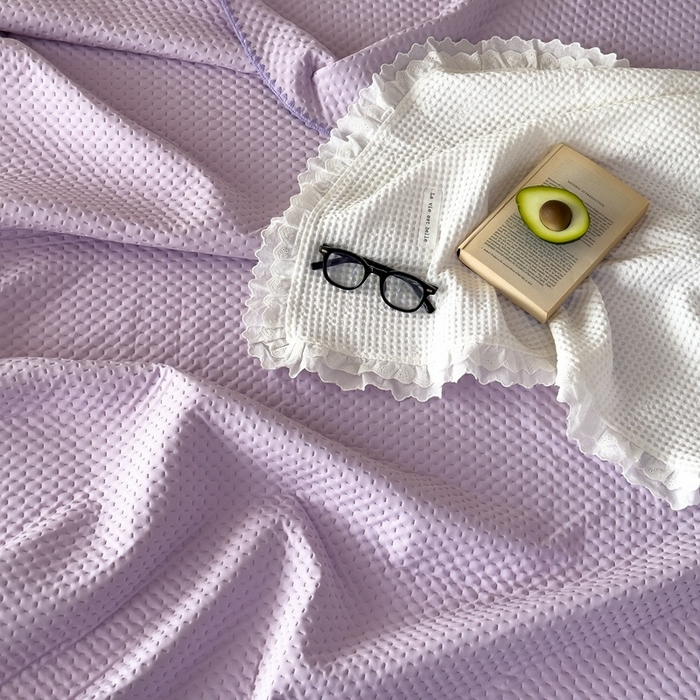 91家纺网 家纺一手货源 找家纺 法芙娜家纺 2026新款双面160克锦纶凉感小冰皮毯 紫色