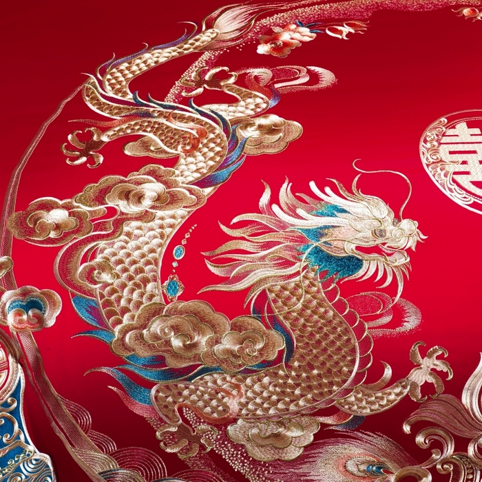 91家纺网 家纺一手货源 找家纺 慕她家纺 2026年全棉纯棉婚庆四件套大红色刺绣结床上用品（床盖款加40） 婚天喜地