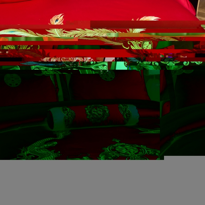 91家纺网 家纺一手货源 找家纺 慕她家纺 2026年全棉纯棉婚庆四件套大红色刺绣结床上用品（床盖款加40） 盛世红妆