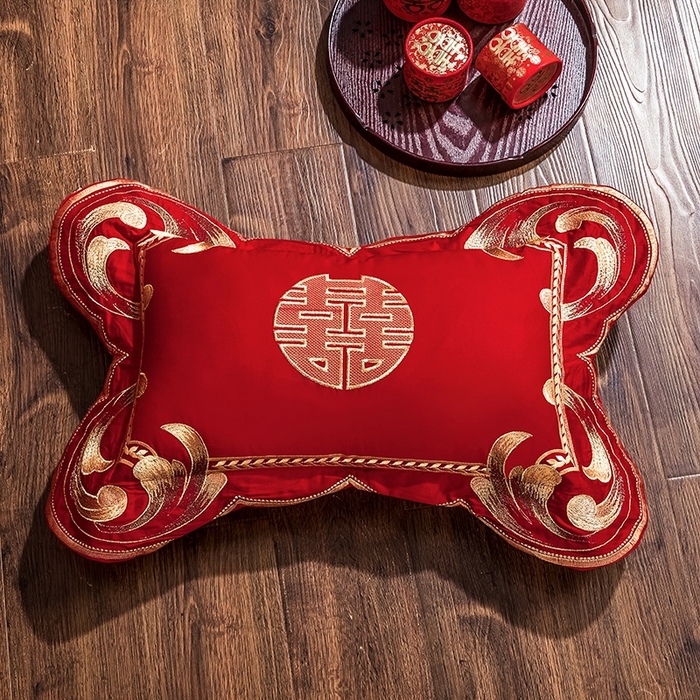 91家纺网 家纺一手货源 找家纺 慕她家纺 2026年全棉纯棉婚庆四件套大红色刺绣结床上用品（床盖款加40） 龙凤报喜