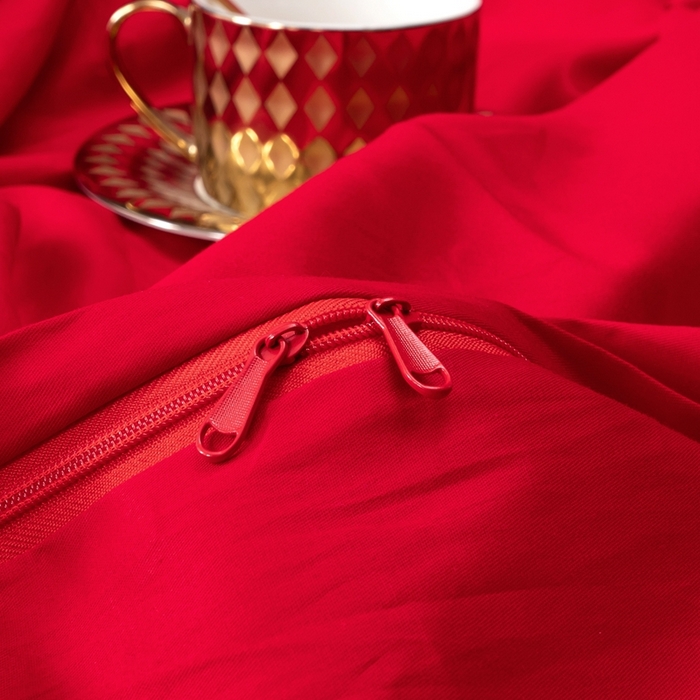 91家纺网 家纺一手货源 找家纺 慕她家纺 2026年全棉纯棉婚庆四件套大红色刺绣结床上用品（床盖款加40） 龙凤迎亲