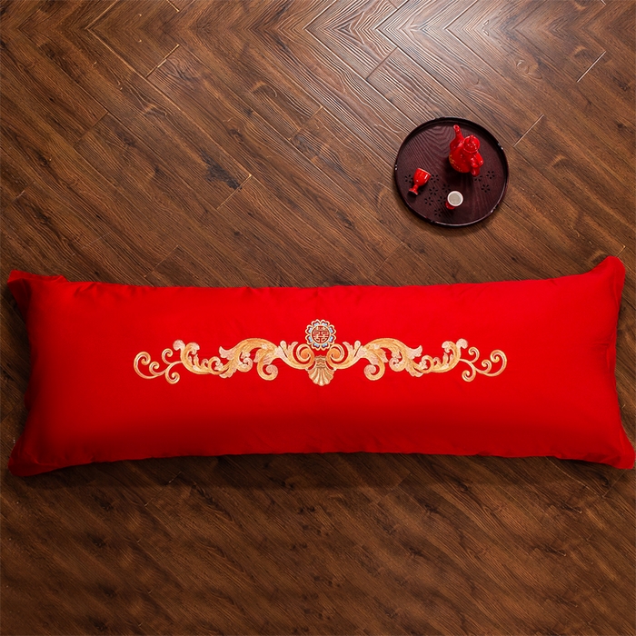 91家纺网 家纺一手货源 找家纺 慕她家纺 2026年全棉纯棉婚庆四件套大红色刺绣结床上用品（床盖款加40） 永浴爱河