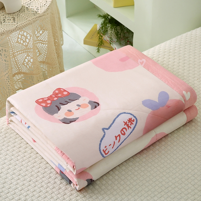 91家纺网 家纺一手货源 找家纺 米萝家居 2026新款全棉夏凉被纯棉空调被印花夏被 白桃公主