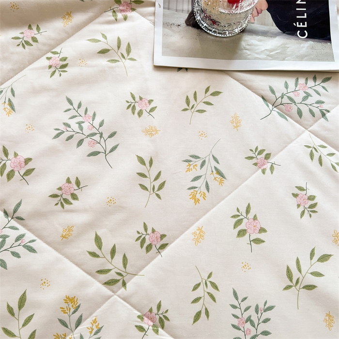 91家纺网 家纺一手货源 找家纺 米萝家居 2026新款全棉夏凉被纯棉空调被印花夏被 碧叶粉黛