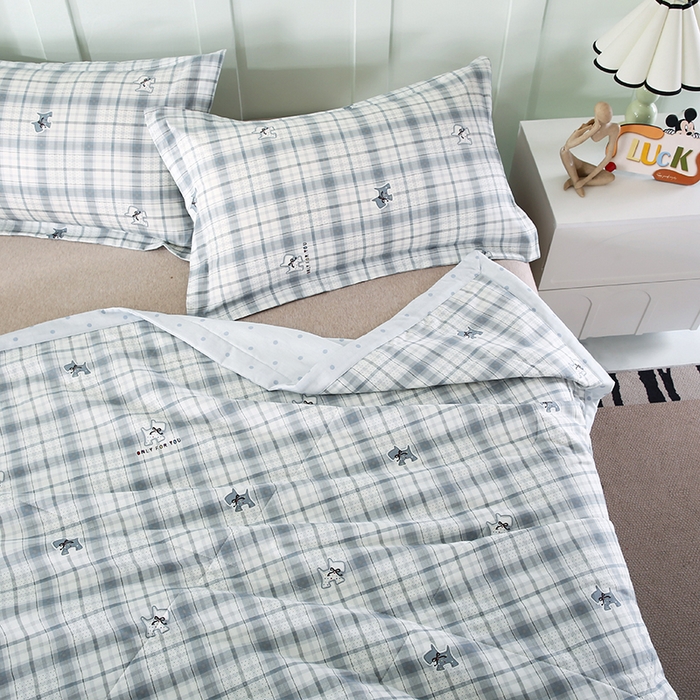 91家纺网 家纺一手货源 找家纺 米萝家居 2026新款全棉夏凉被纯棉空调被印花夏被 超能小柴-灰