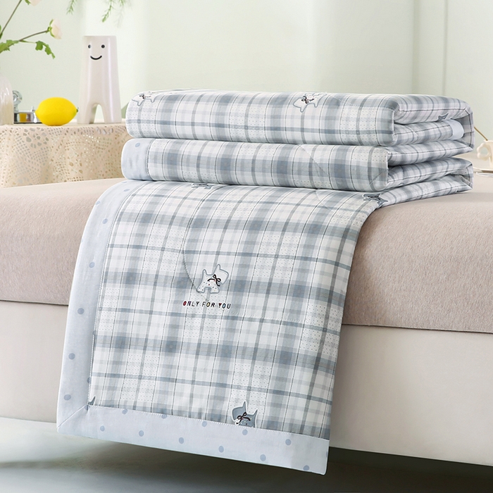 91家纺网 家纺一手货源 找家纺 米萝家居 2026新款全棉夏凉被纯棉空调被印花夏被 超能小柴-灰