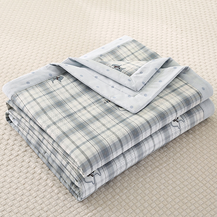 91家纺网 家纺一手货源 找家纺 米萝家居 2026新款全棉夏凉被纯棉空调被印花夏被 超能小柴-灰