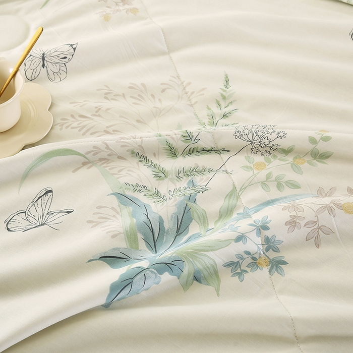 91家纺网 家纺一手货源 找家纺 米萝家居 2026新款全棉夏凉被纯棉空调被印花夏被 浅花悠悠