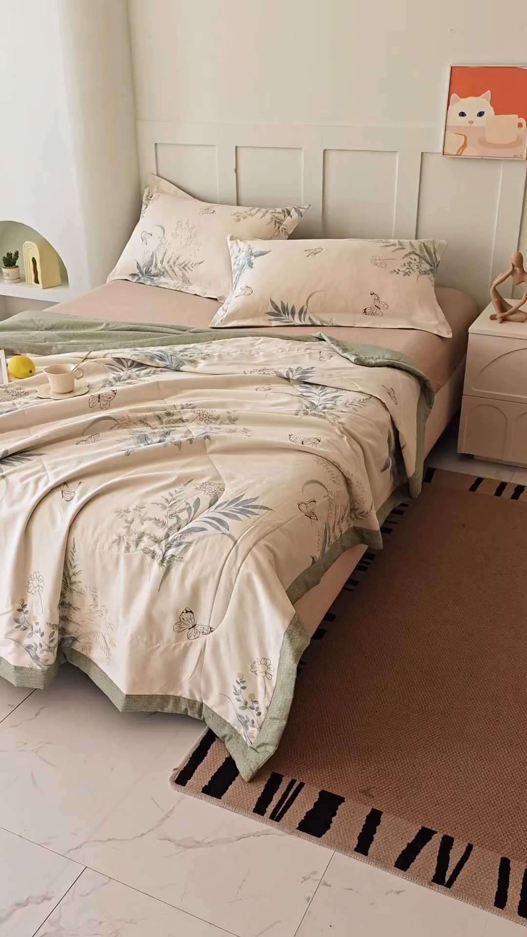 91家纺网 家纺一手货源 找家纺 米萝家居 2026新款全棉夏凉被纯棉空调被印花夏被 浅花悠悠