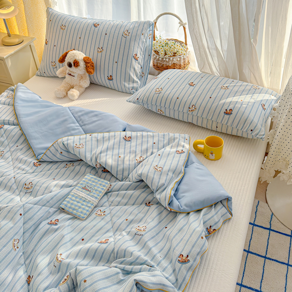 91家纺网 家纺一手货源 找家纺 （总）弗苓家纺 2026新款A类水洗皱皱纱夏被夏凉被空调被