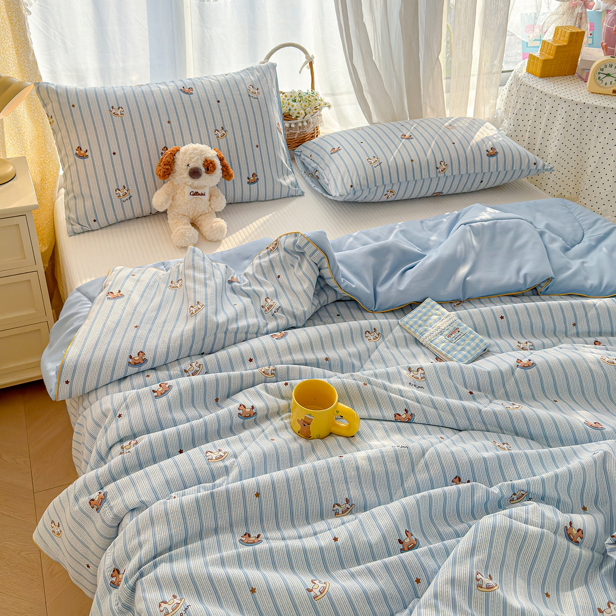 91家纺网 家纺一手货源 找家纺 （总）弗苓家纺 2026新款A类水洗皱皱纱夏被夏凉被空调被