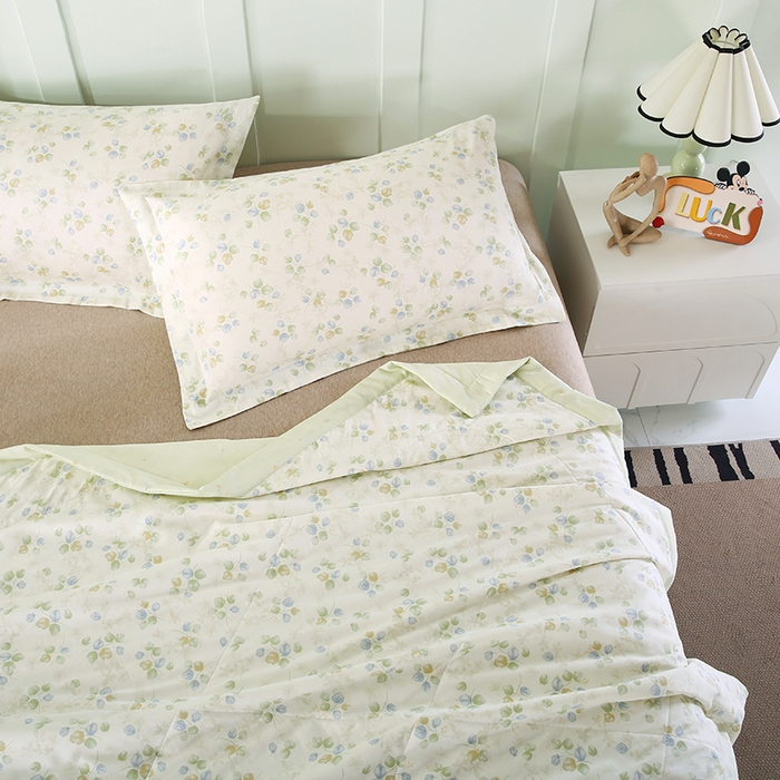 91家纺网 家纺一手货源 找家纺 米萝家居 2026新款全棉夏凉被纯棉空调被印花夏被 青岚语