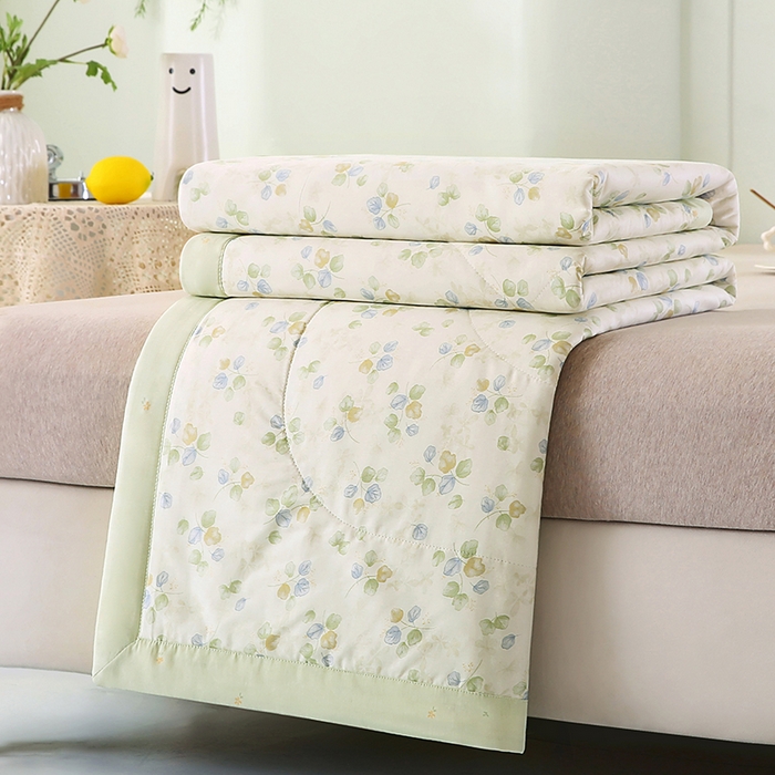 91家纺网 家纺一手货源 找家纺 米萝家居 2026新款全棉夏凉被纯棉空调被印花夏被 青岚语