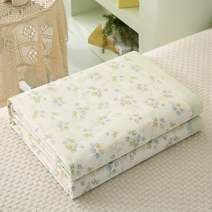 91家纺网 家纺一手货源 找家纺 米萝家居 2026新款全棉夏凉被纯棉空调被印花夏被 青岚语