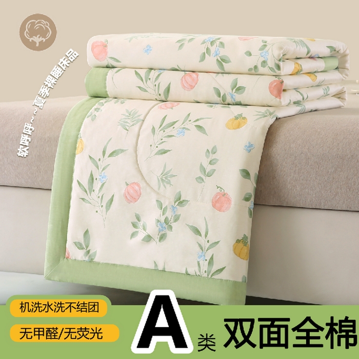 91家纺网 家纺一手货源 找家纺 米萝家居 2026新款全棉夏凉被纯棉空调被印花夏被 轻婉花语