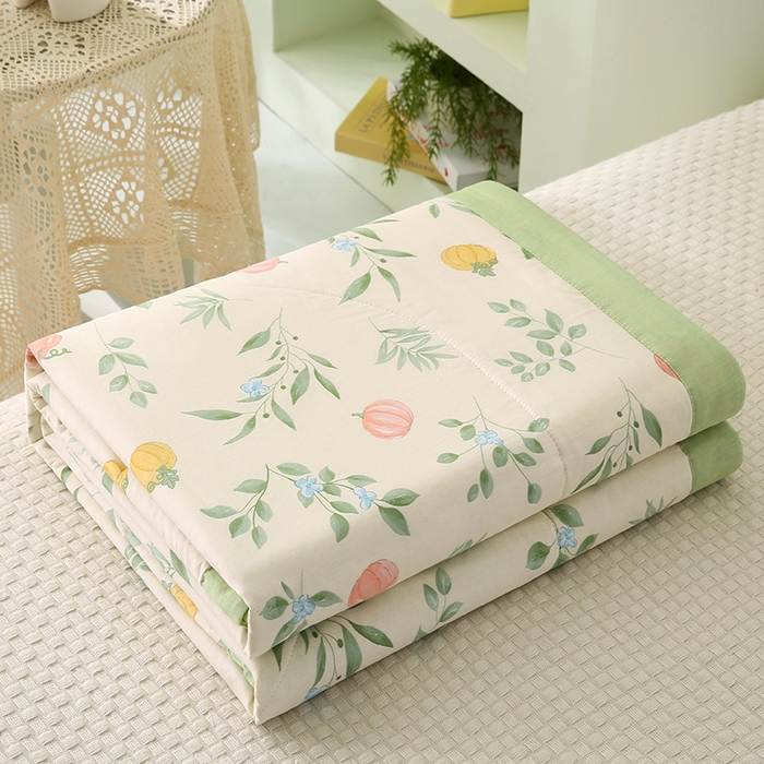 91家纺网 家纺一手货源 找家纺 米萝家居 2026新款全棉夏凉被纯棉空调被印花夏被 轻婉花语