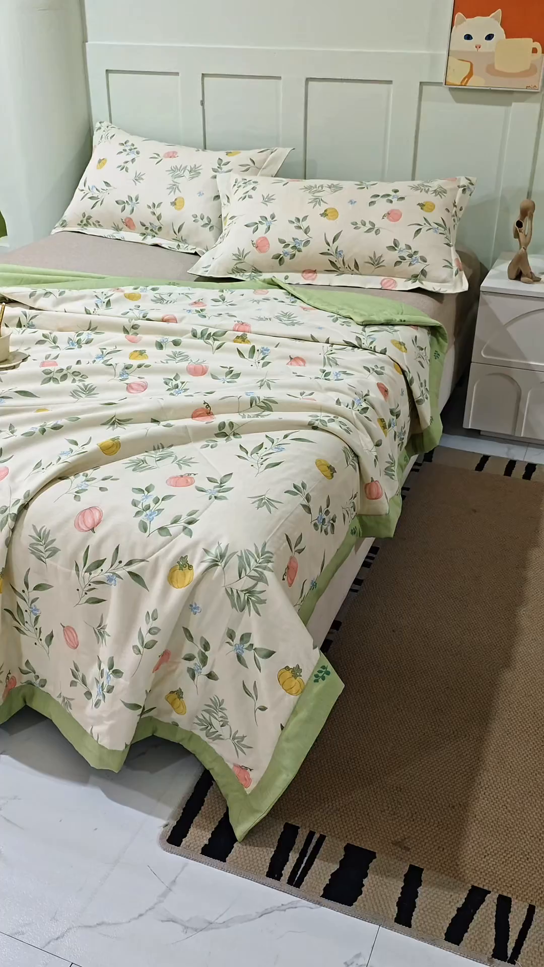 91家纺网 家纺一手货源 找家纺 米萝家居 2026新款全棉夏凉被纯棉空调被印花夏被 轻婉花语