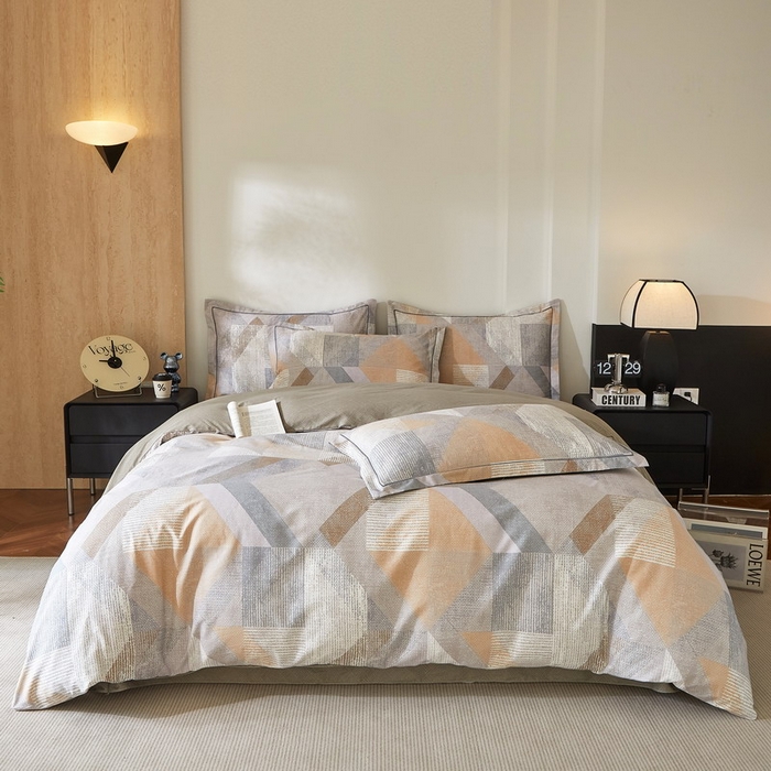 91家纺网 家纺一手货源 找家纺 沐白家居 2026新款亲肤舒适全棉印花四件套 波西斯