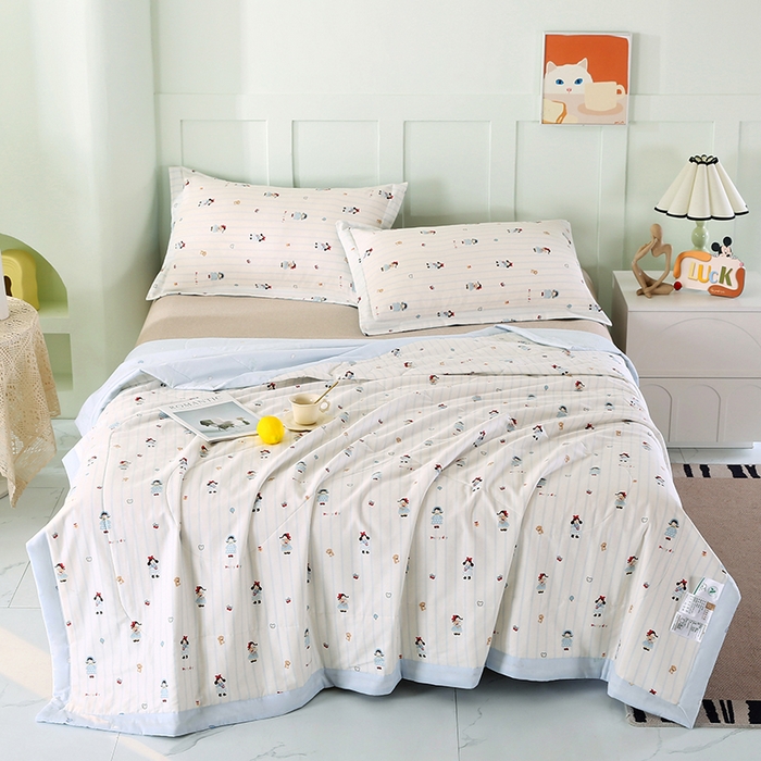 91家纺网 家纺一手货源 找家纺 米萝家居 2026新款全棉夏凉被纯棉空调被印花夏被 少女日记